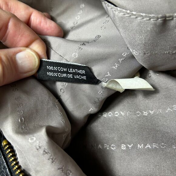 Marc By Marc Jacobs Black Reptile Textured Leather Dual Handle Tote Bag - Picture 6 of 13